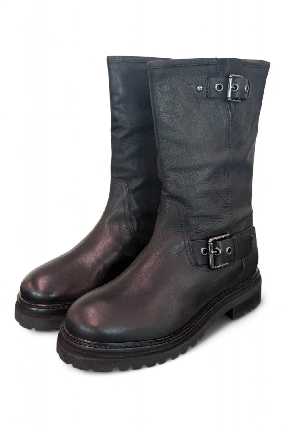 Stivale biker 3/4 nabuk nero Janet<BR/> 