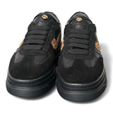 Sneaker donna pelle nera e leo Janet & Janet<BR/> 