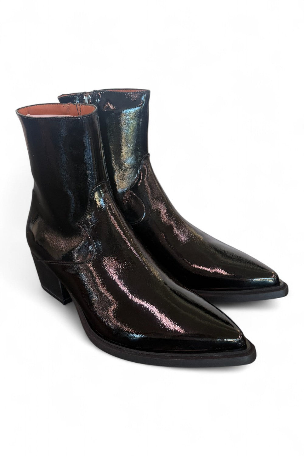 Stivaletto texano lucido nero Matteo Pitti 