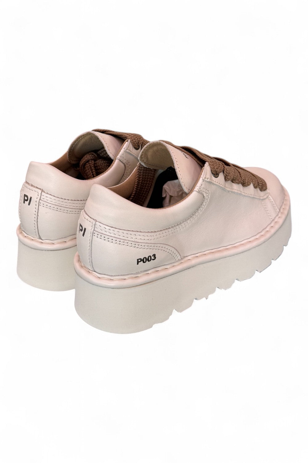 Scarpa allacciata donna Panchic P003 pelle avorio 