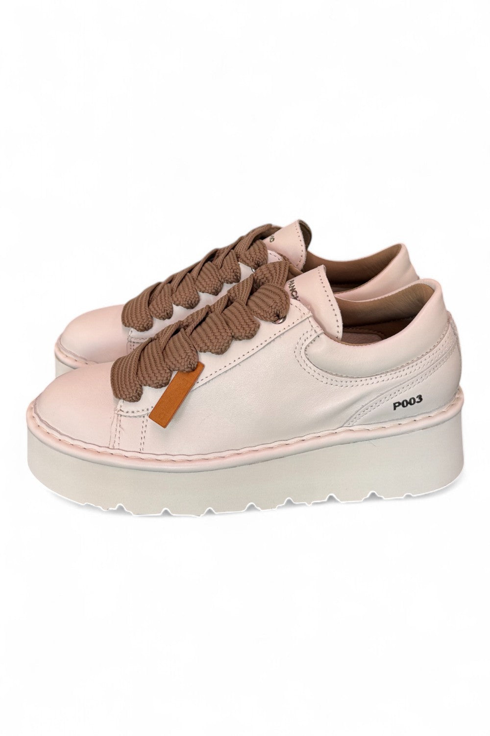 Scarpa allacciata donna Panchic P003 pelle avorio 