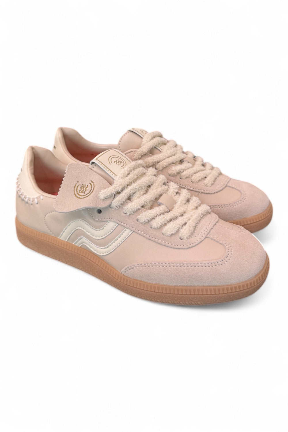 Sneaker donna low pelle latte Primabase <BR/> 