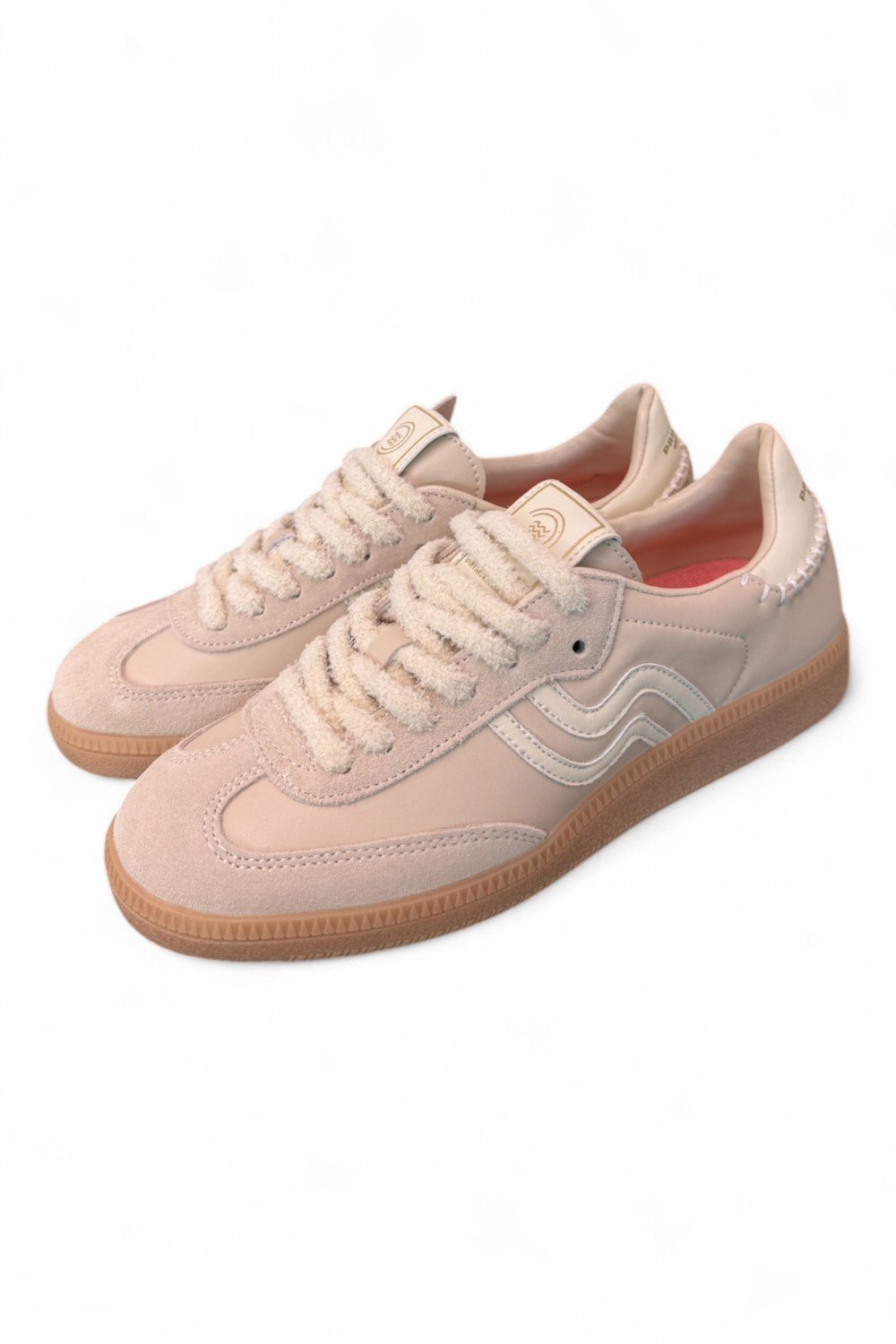 Sneaker donna low pelle latte Primabase <BR/> 