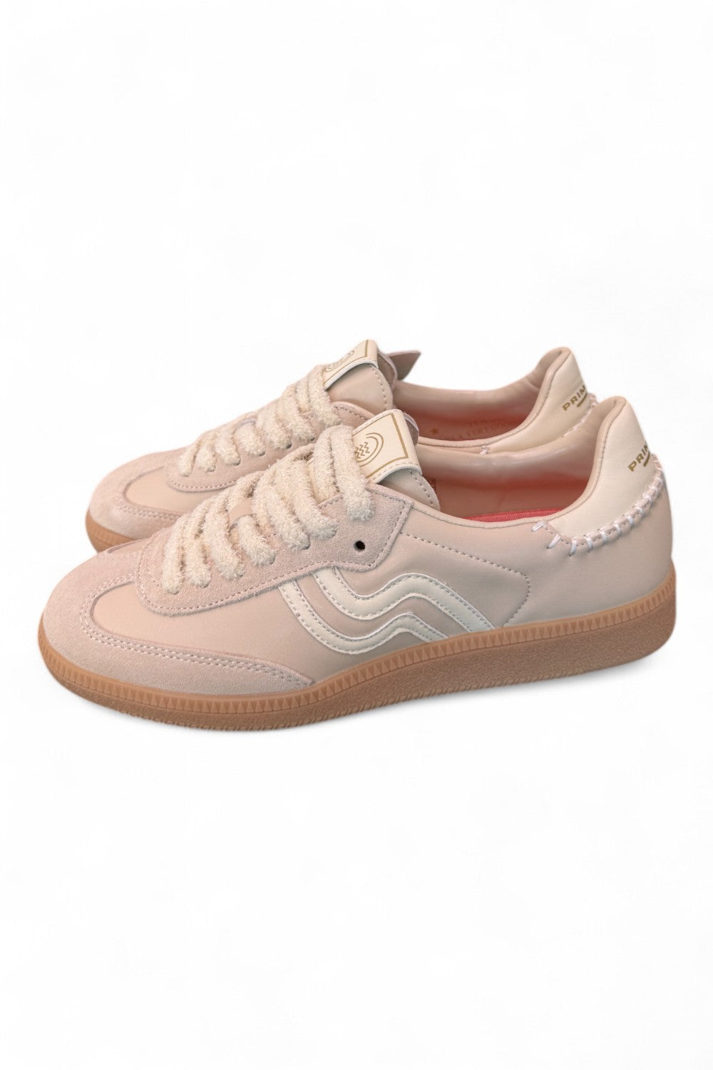 Sneaker donna low pelle latte Primabase <BR/> 