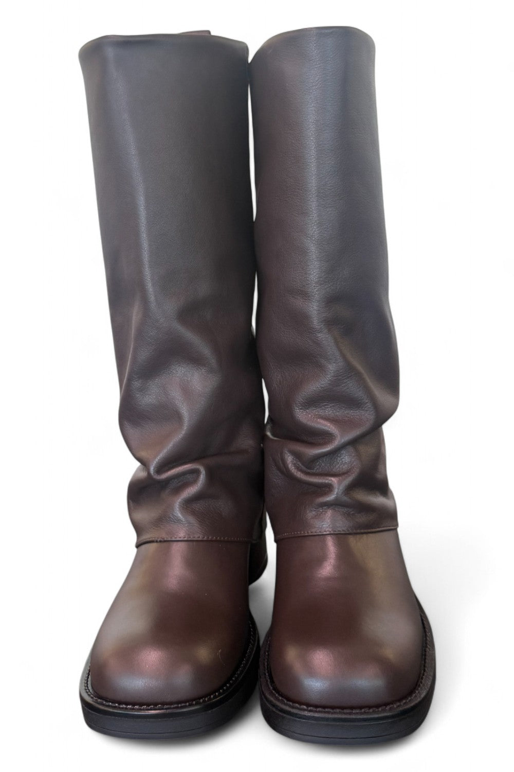 Stivale biker ghetta pelle marrone Ranye <BR/> 