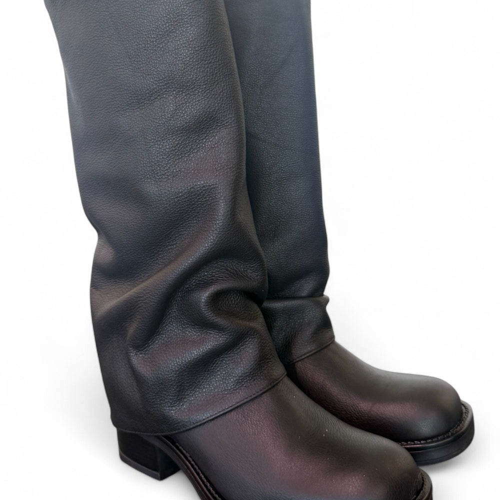 Stivale biker ghetta pelle nera Ranye <BR/> 