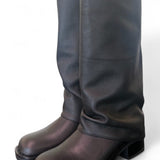 Stivale biker ghetta pelle nera Ranye <BR/> 