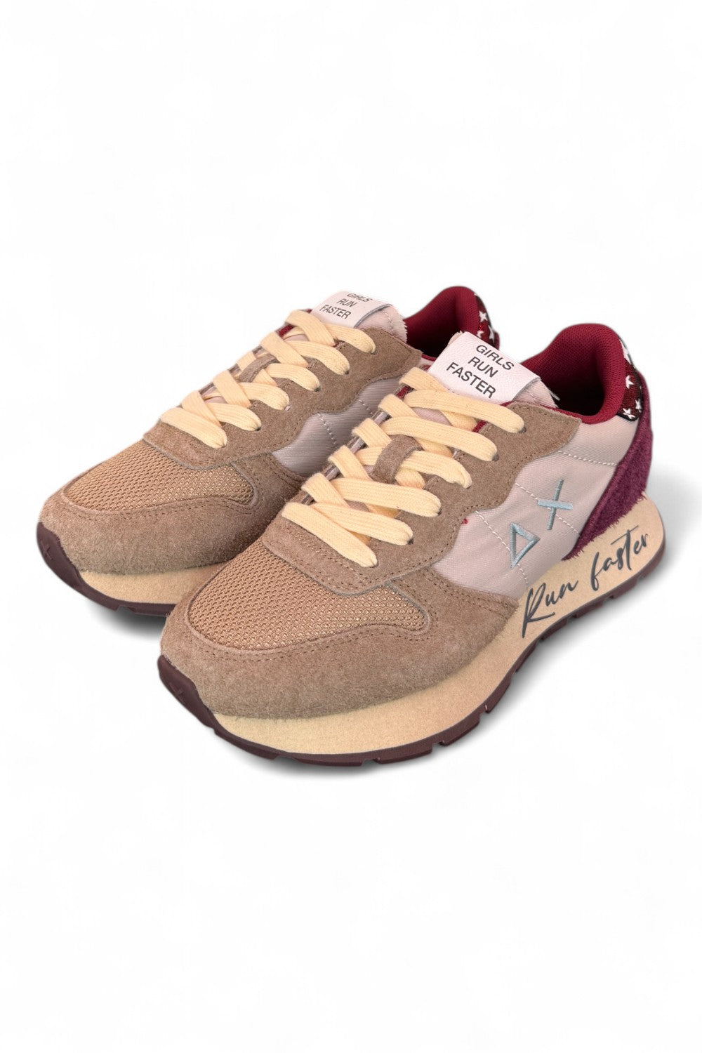 Sneaker donna Sun68 Ally vintage beige bordeaux 