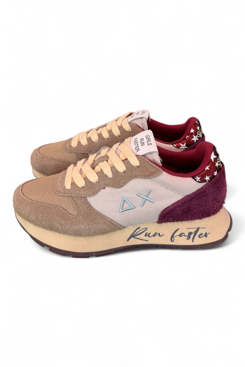 Sneaker donna Sun68 Ally vintage beige bordeaux 