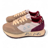 Sneaker donna Sun68 Ally vintage beige bordeaux 