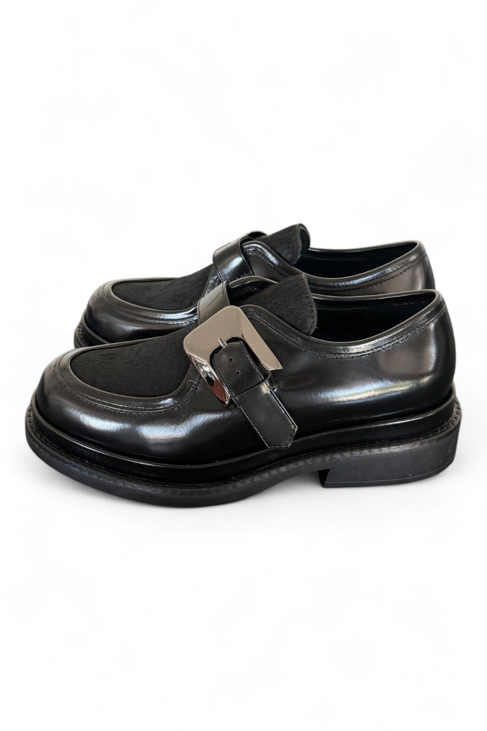 Mocassino ingegnere fibbia nera Zanon 