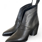 Texanino con scollo a V pelle nera Zanon 