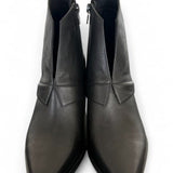 Texanino con scollo a V pelle nera Zanon 