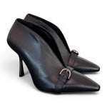 Stivaletto decolleté V pelle nera tc 90 Albano 
