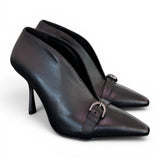 Stivaletto decolleté V pelle nera tc 90 Albano 