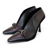 Stivaletto decolleté V pelle nera tc 90 Albano 