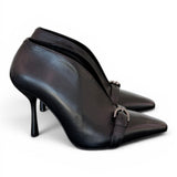 Stivaletto decolleté V pelle nera tc 90 Albano 