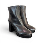Stivaletto plateau pelle nera tc 80 Albano 