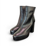 Stivaletto plateau pelle nera tc 80 Albano 