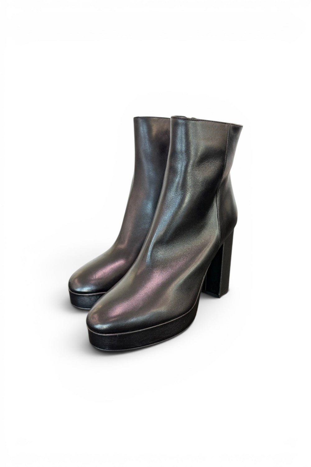 Stivaletto plateau pelle nera tc 80 Albano 