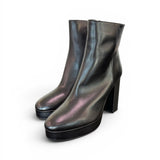 Stivaletto plateau pelle nera tc 80 Albano 