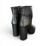 Stivaletto plateau pelle nera tc 80 Albano 
