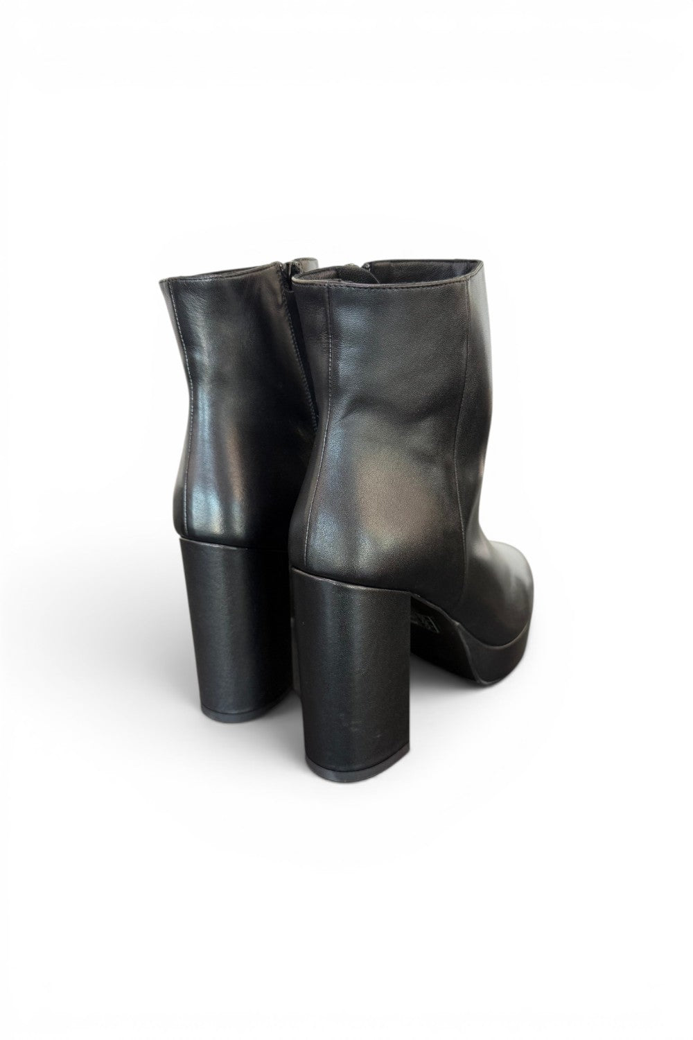 Stivaletto plateau pelle nera tc 80 Albano 