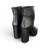 Stivaletto plateau pelle nera tc 80 Albano 
