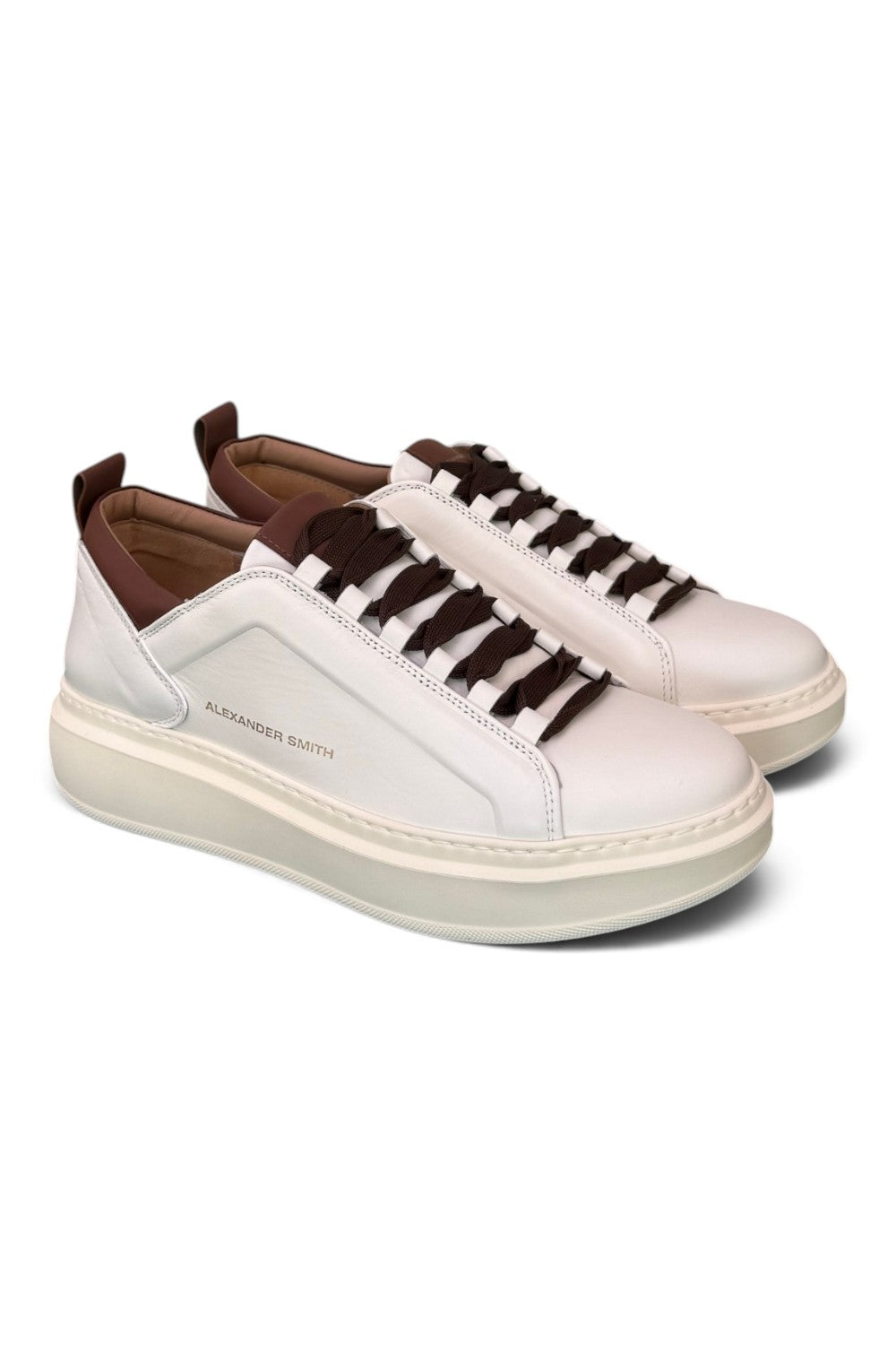 Sneaker uomo Alexander Smith Wembley white brown 