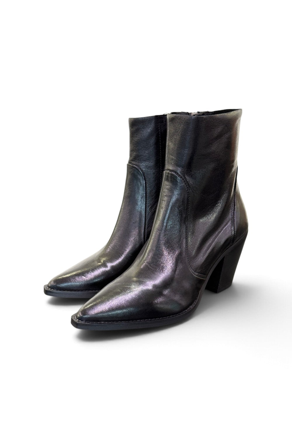 Stivaletto texano pelle nera Anima tacco 70 