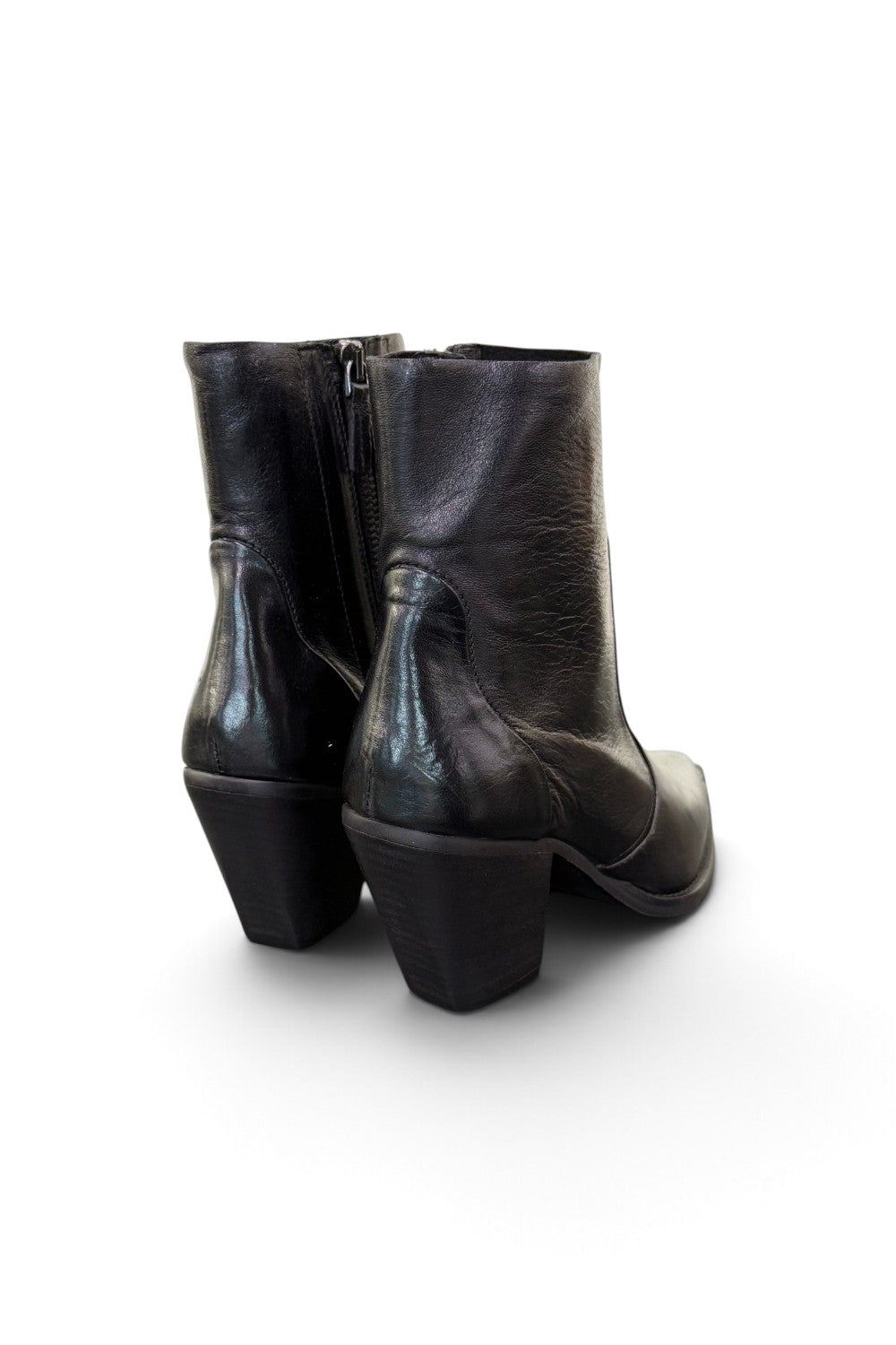Stivaletto texano pelle nera Anima tacco 70 