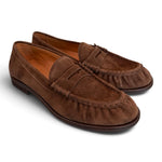 Mocassino arricciato suede moro Anima<BR/> 