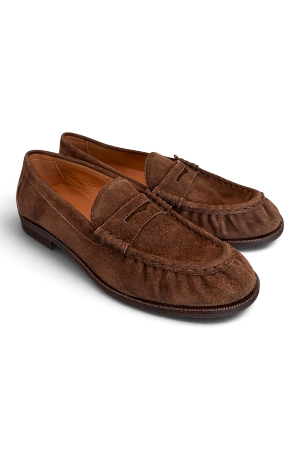 Mocassino arricciato suede moro Anima<BR/> 