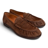 Mocassino arricciato suede moro Anima<BR/> 