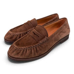 Mocassino arricciato suede moro Anima<BR/> 
