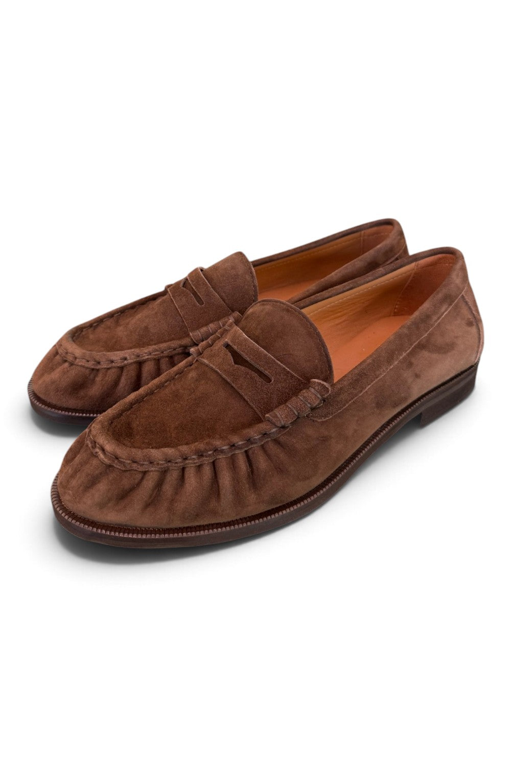 Mocassino arricciato suede moro Anima<BR/> 