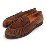 Mocassino arricciato suede moro Anima<BR/> 