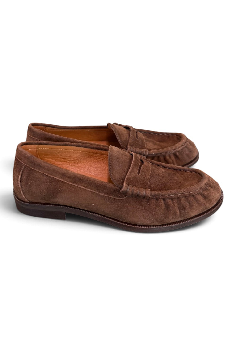 Mocassino arricciato suede moro Anima<BR/> 
