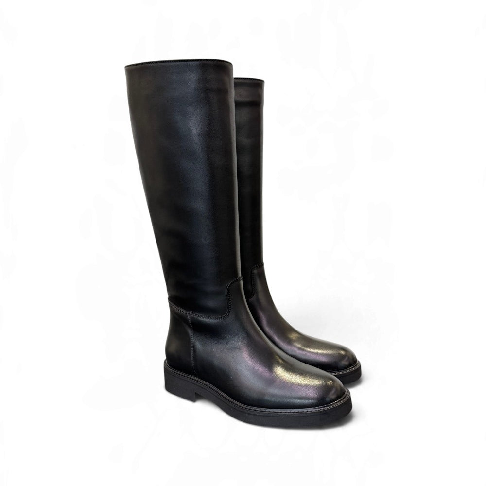 Stivaletto zip in pelle nera  Anima 