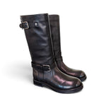 Stivale biker pelle nera Anima 
