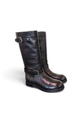 Stivale biker pelle nera Anima
