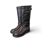 Stivale biker pelle nera Anima 