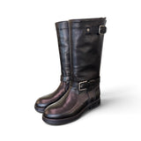 Stivale biker pelle nera Anima 
