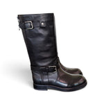 Stivale biker pelle nera Anima 