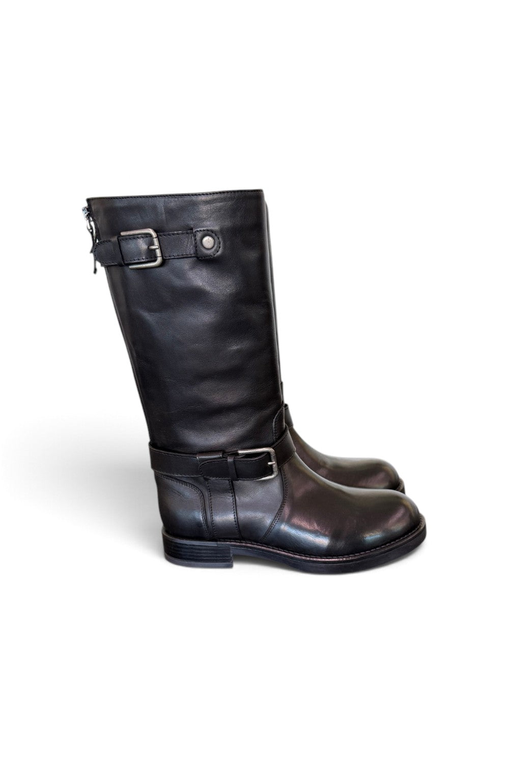 Stivale biker pelle nera Anima 