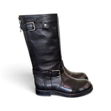 Stivale biker pelle nera Anima 