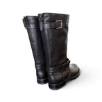 Stivale biker pelle nera Anima 