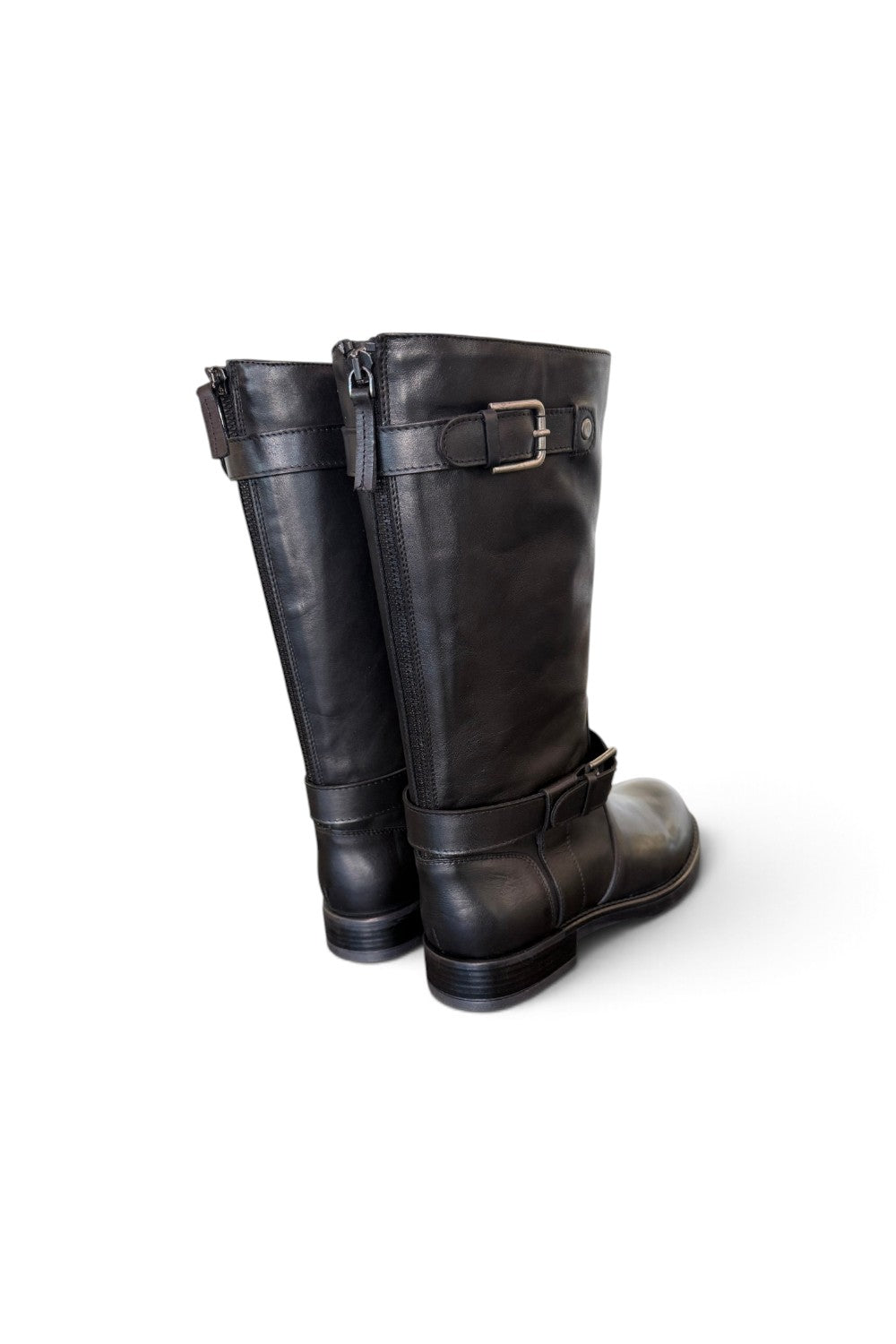 Stivale biker pelle nera Anima 