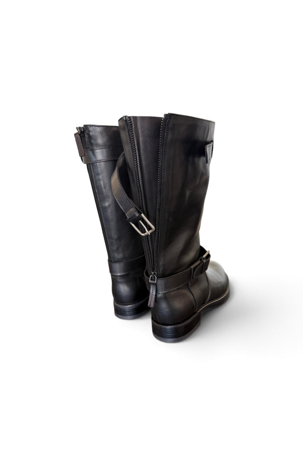 Stivale biker pelle nera Anima 