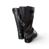 Stivale biker pelle nera Anima 